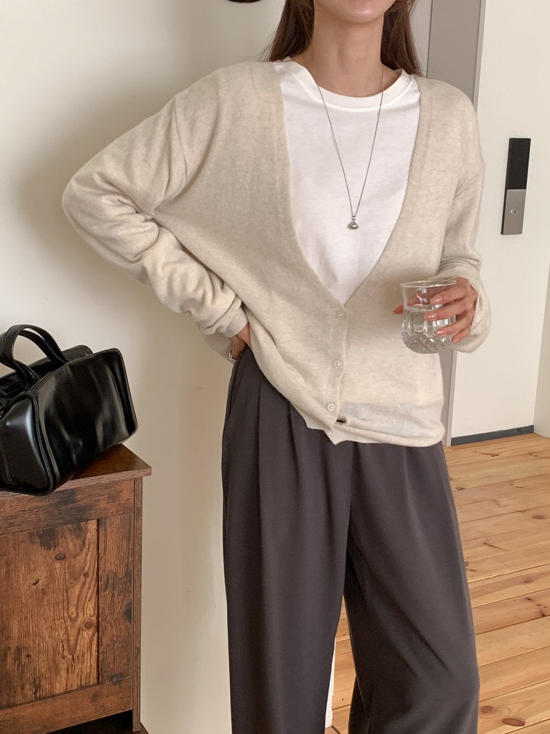 Deep V Cardigan