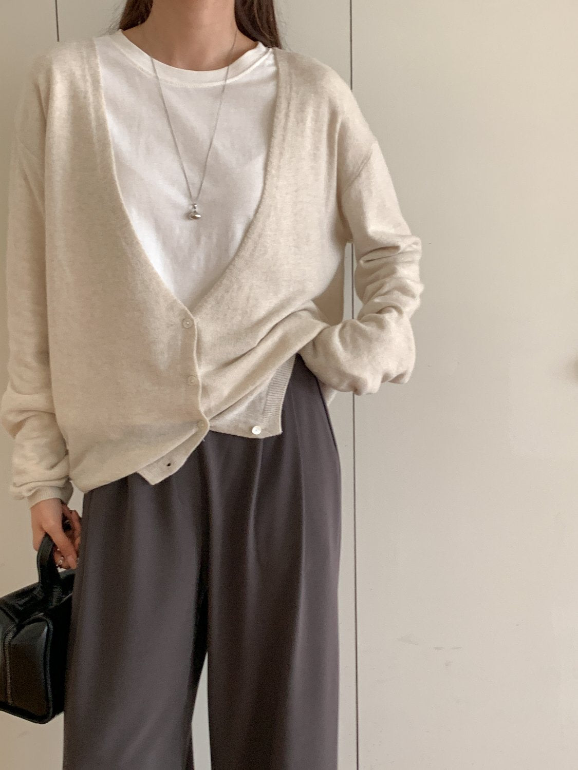 Deep V Cardigan