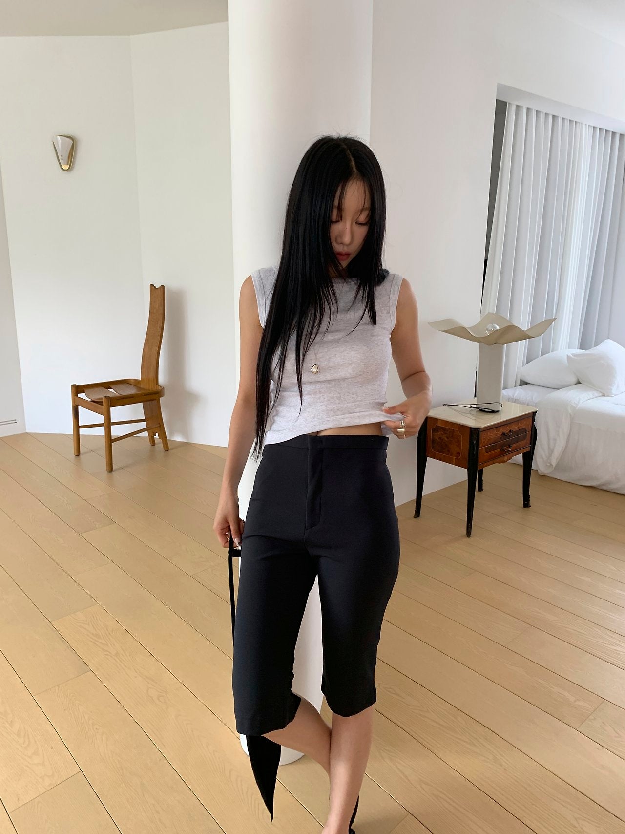 Back Slit Biker Pants