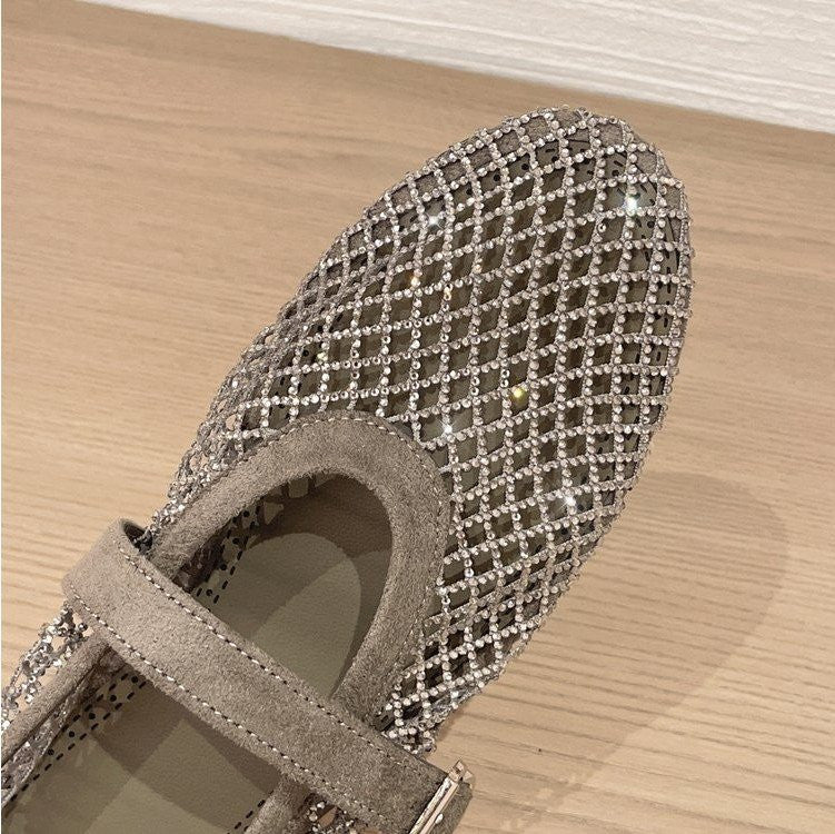 Rhinestone Mesh Flats