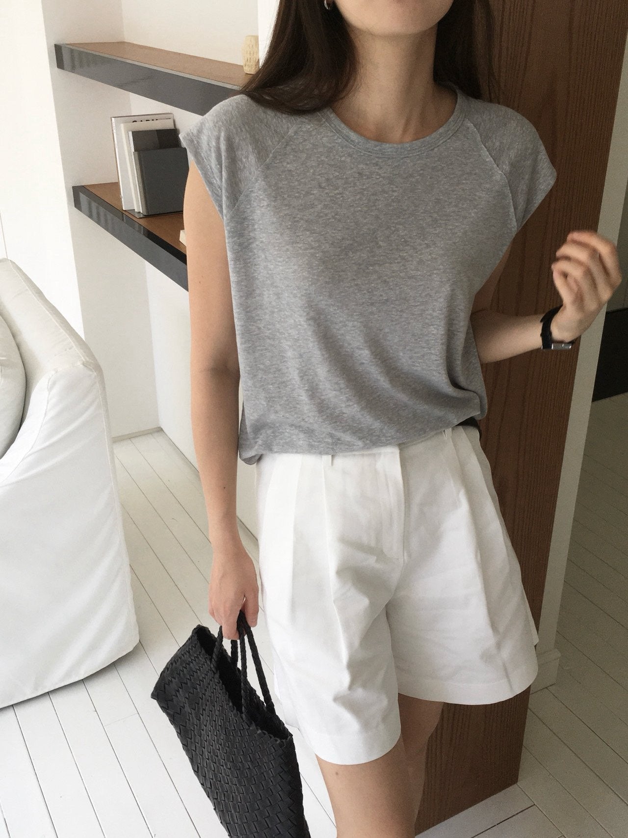 Linen Cap Sleeve Top