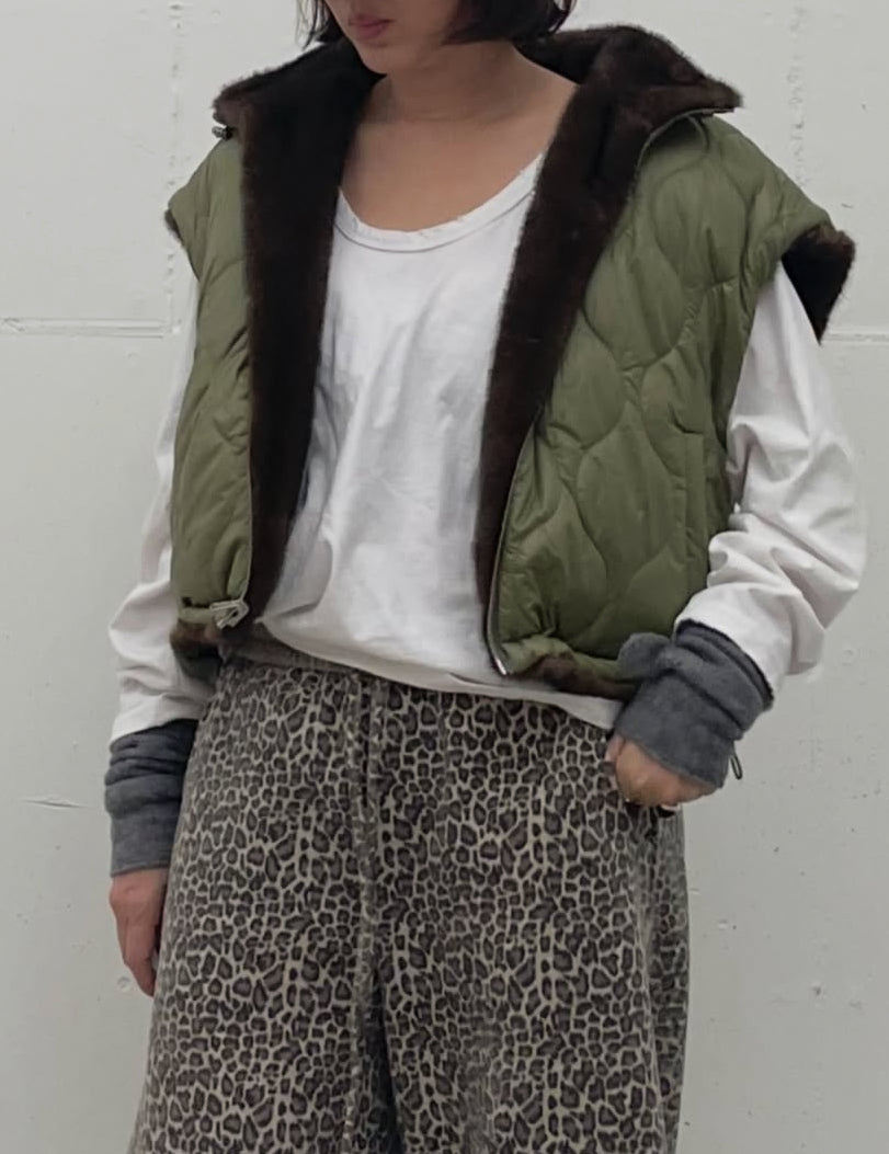 Reversible Cropped Mink Vest