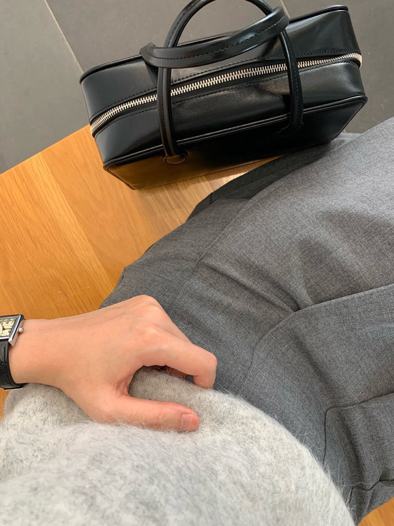 Wool Pleats Midi Skirt