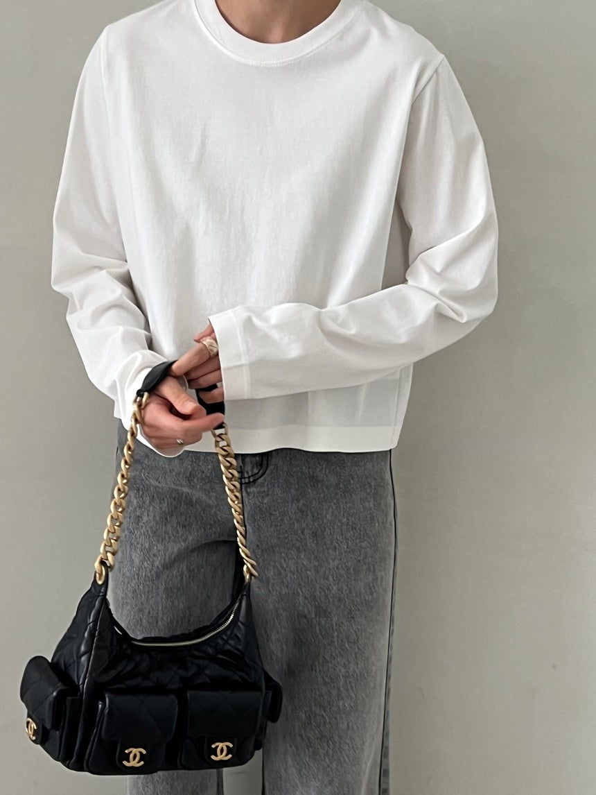 Semi Cropped Long Sleeve