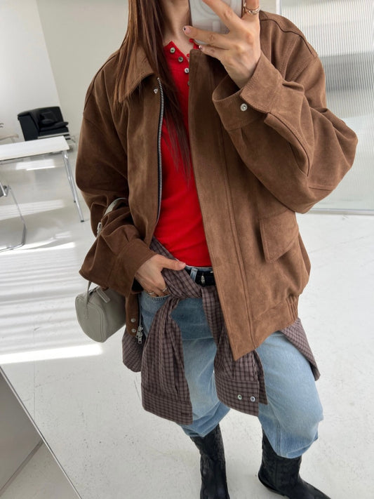 Suede Bomber Jacket