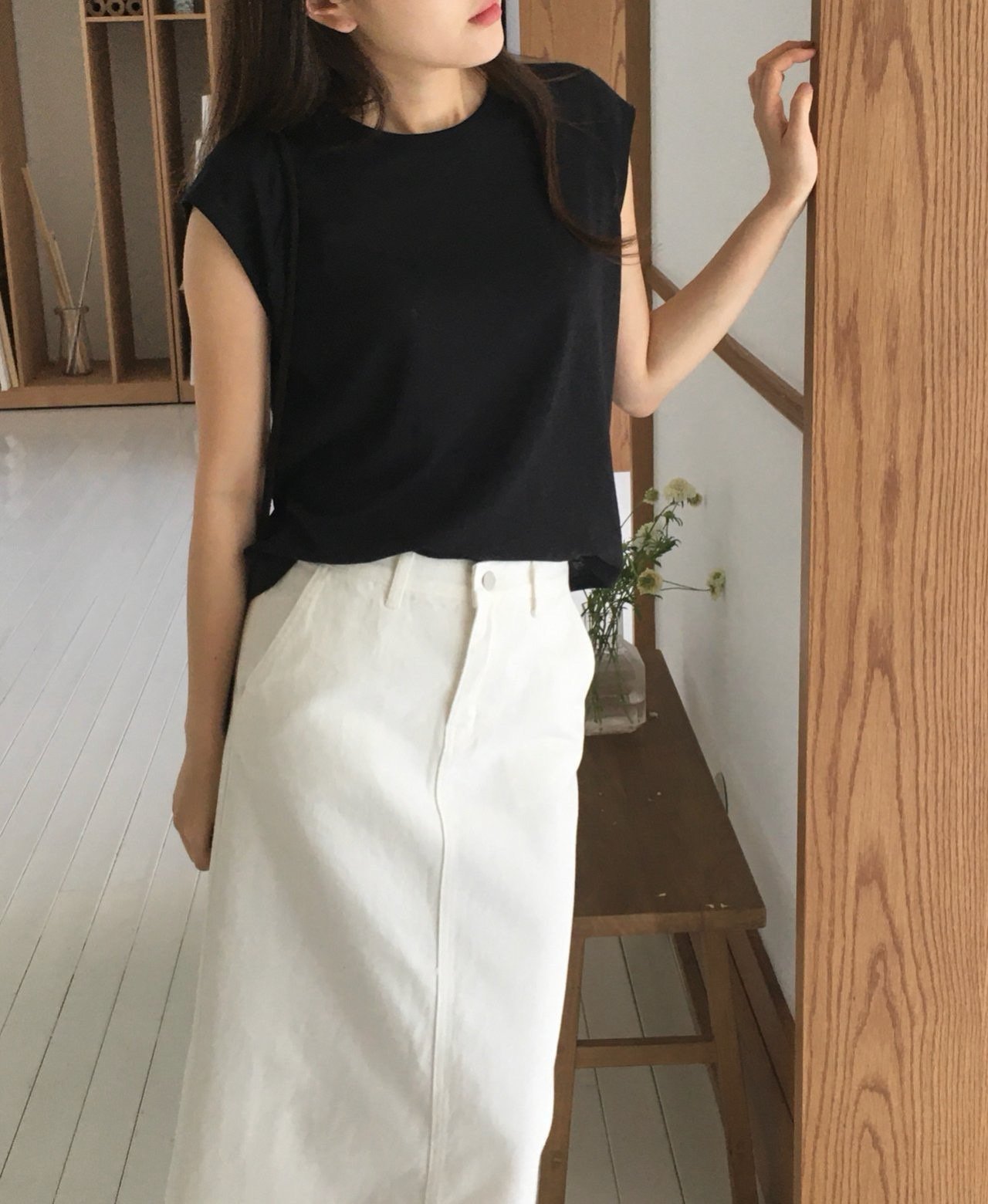 Linen Cap Sleeve Top