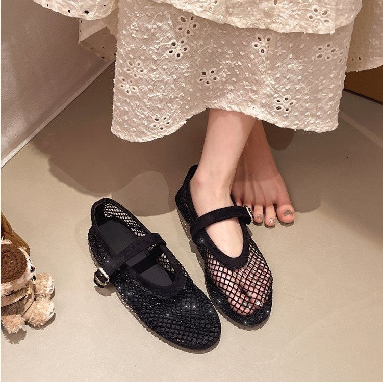 Rhinestone Mesh Flats