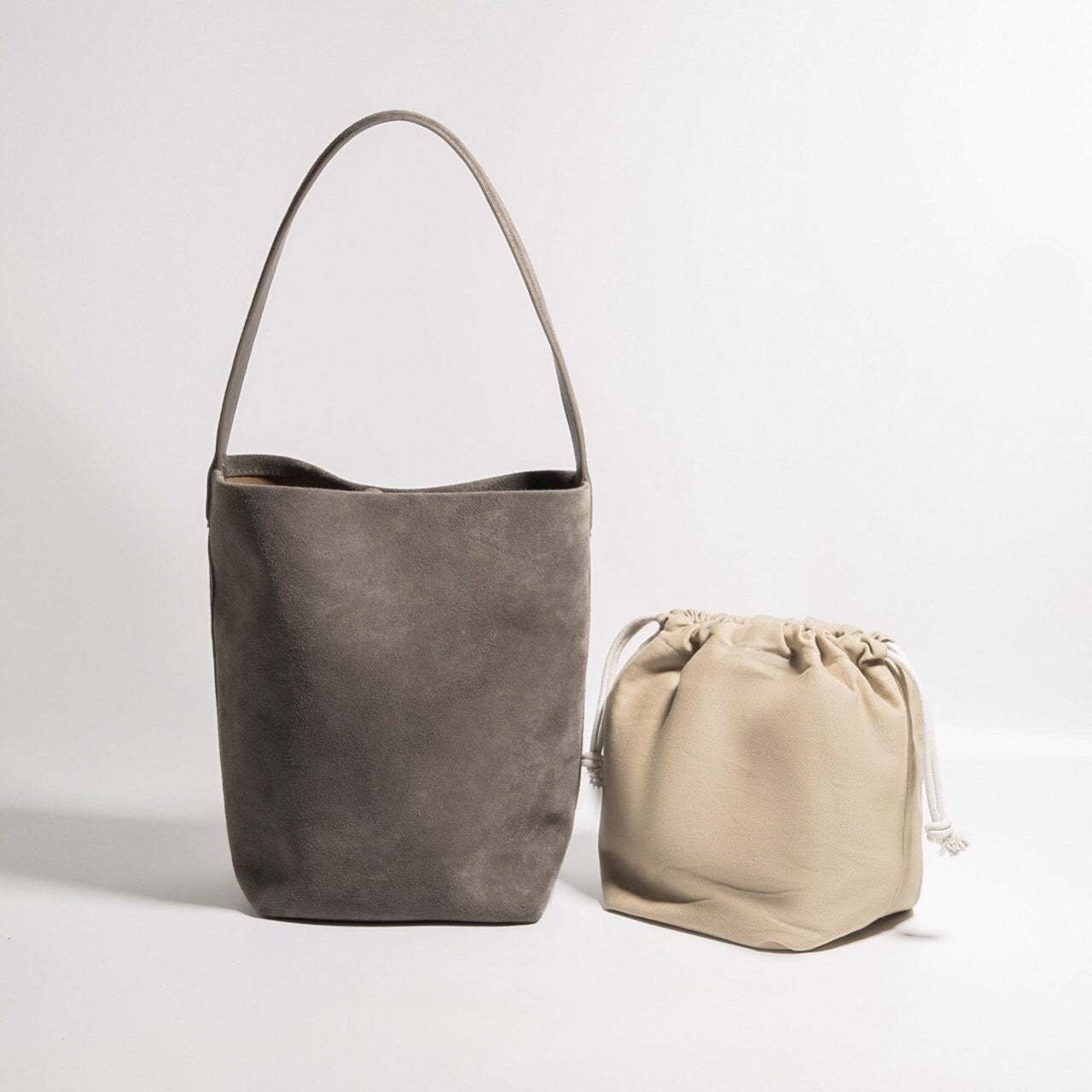 Suede Bucket Shoulder Bag