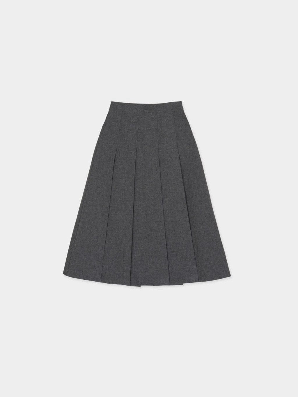 Wool Pleats Midi Skirt