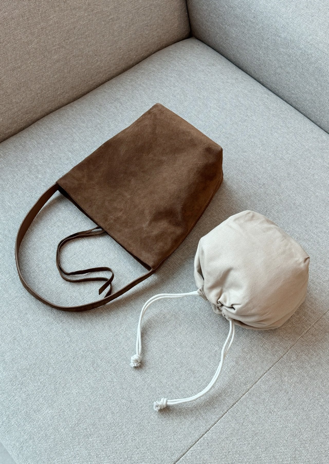 Suede Bucket Shoulder Bag