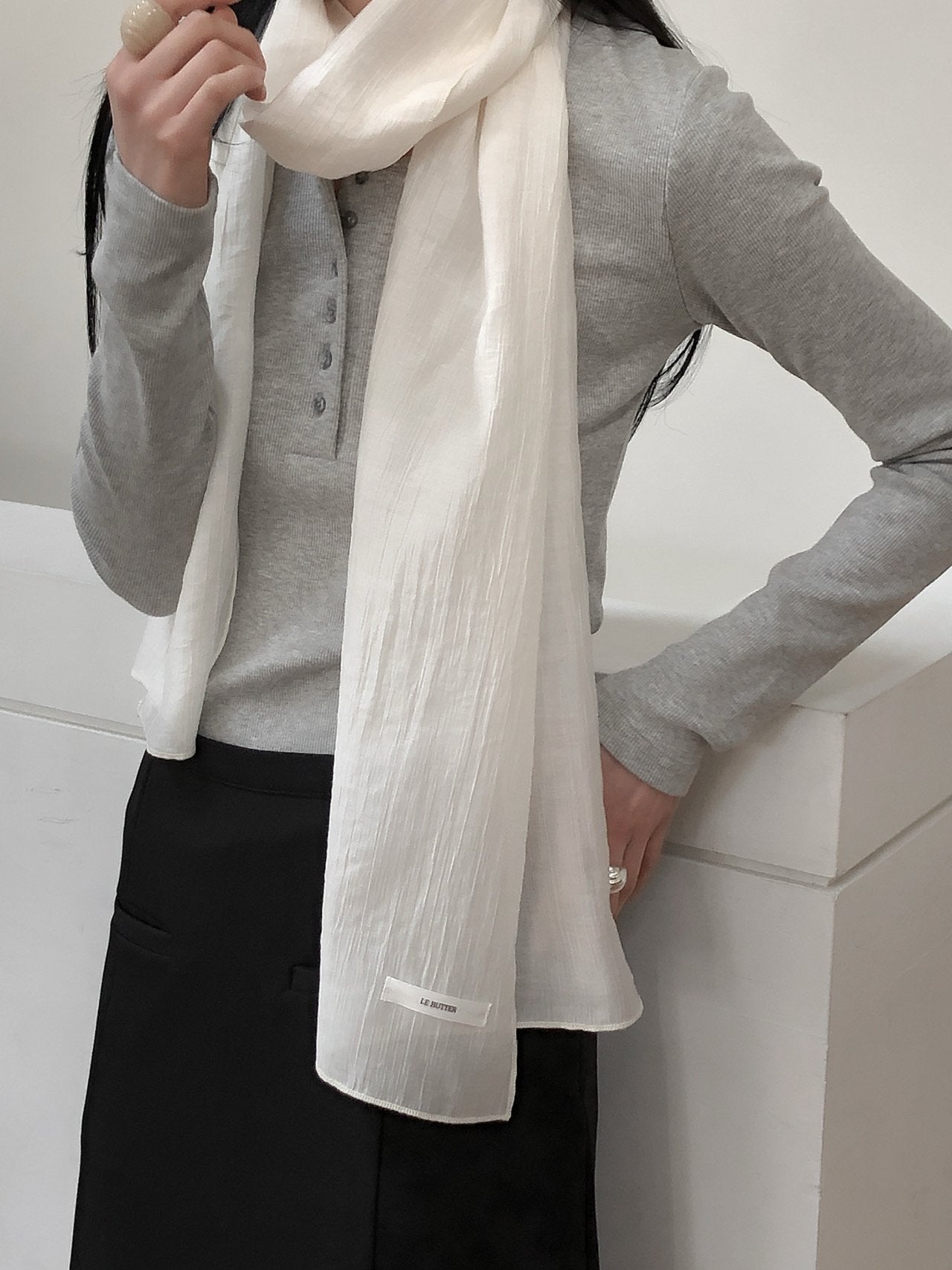 Button Ribbed T Shirt