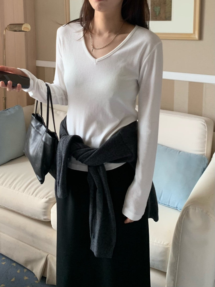 V Neck Slim Tee