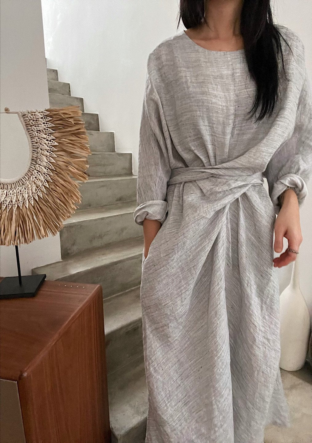 Linen Tie Dress