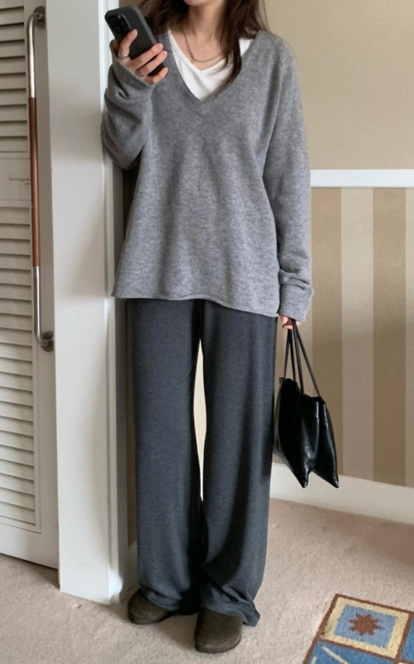 Deep V Cashmere Sweater