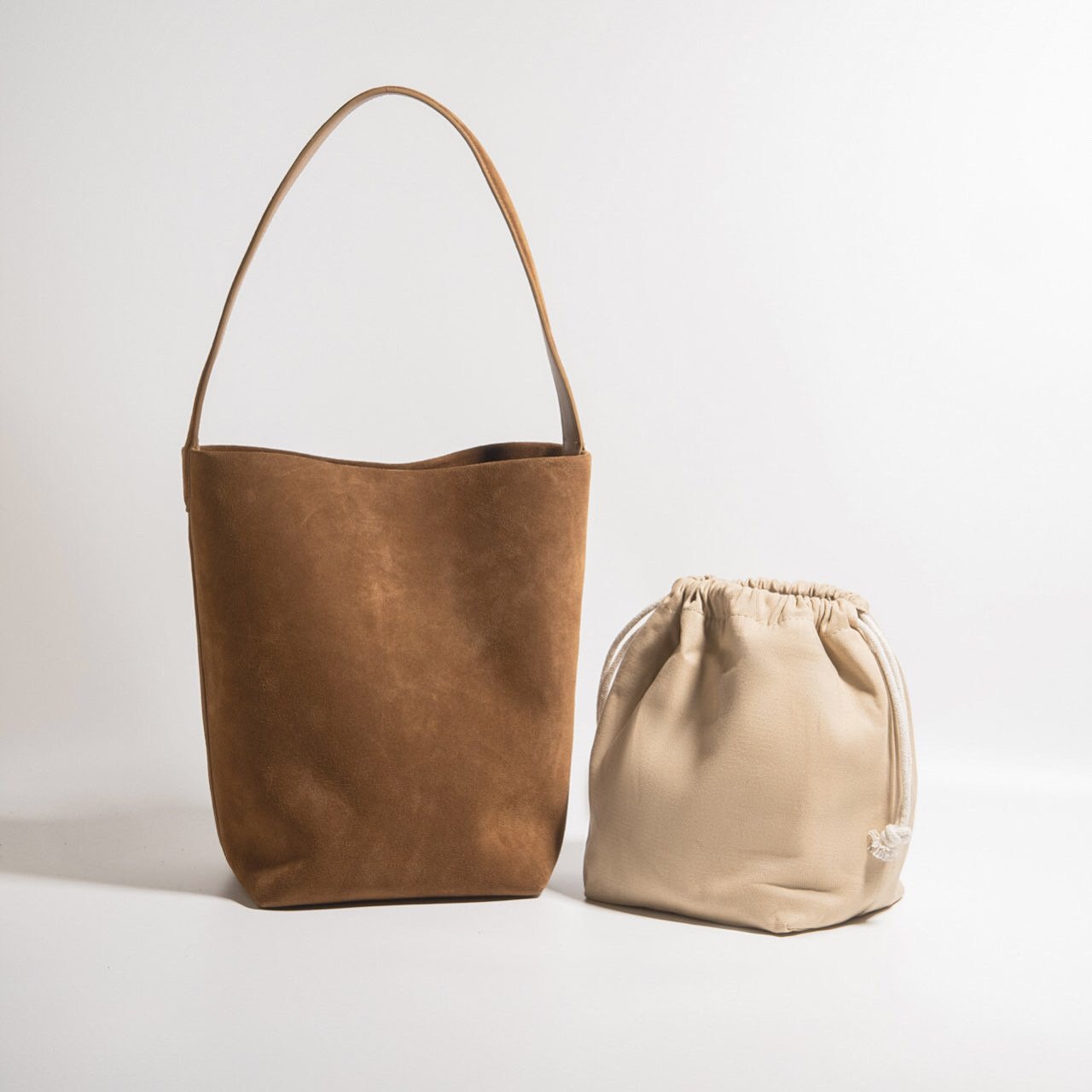 Suede Bucket Shoulder Bag