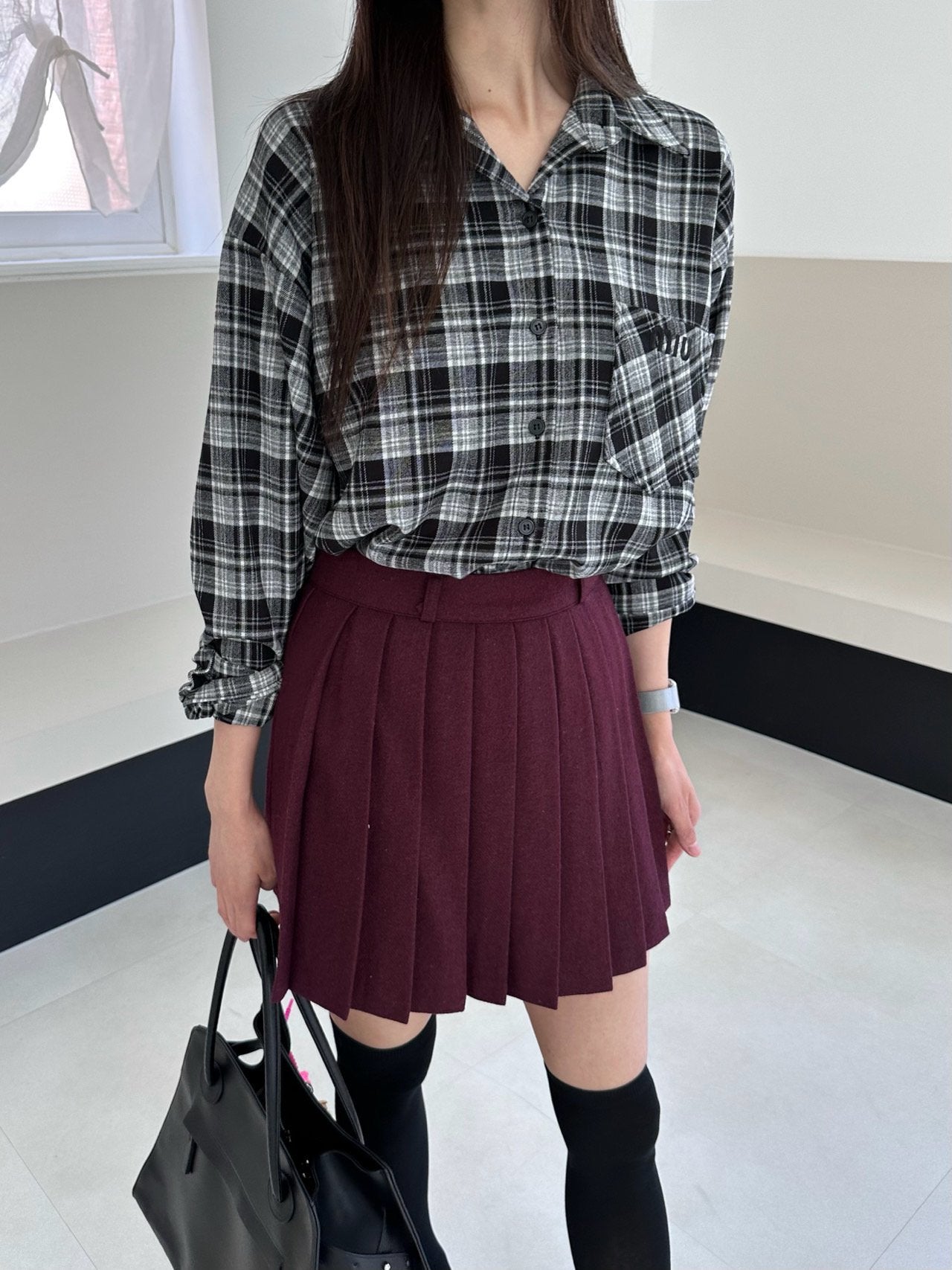 Wool Pleats Skirt