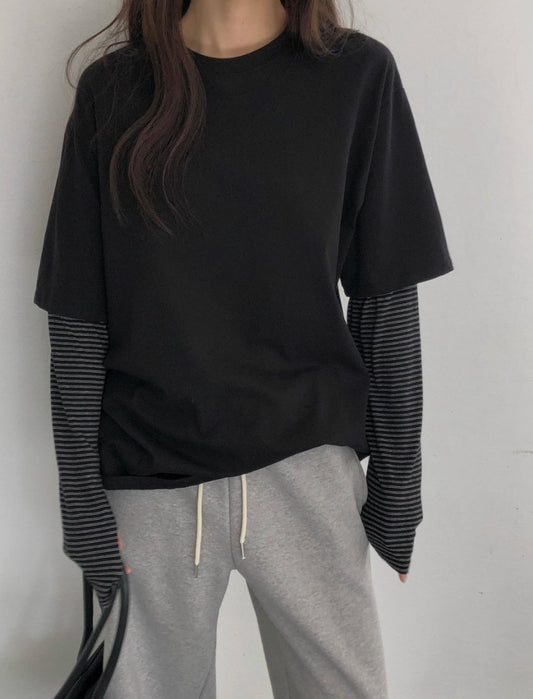 Striped Layered T Shirt