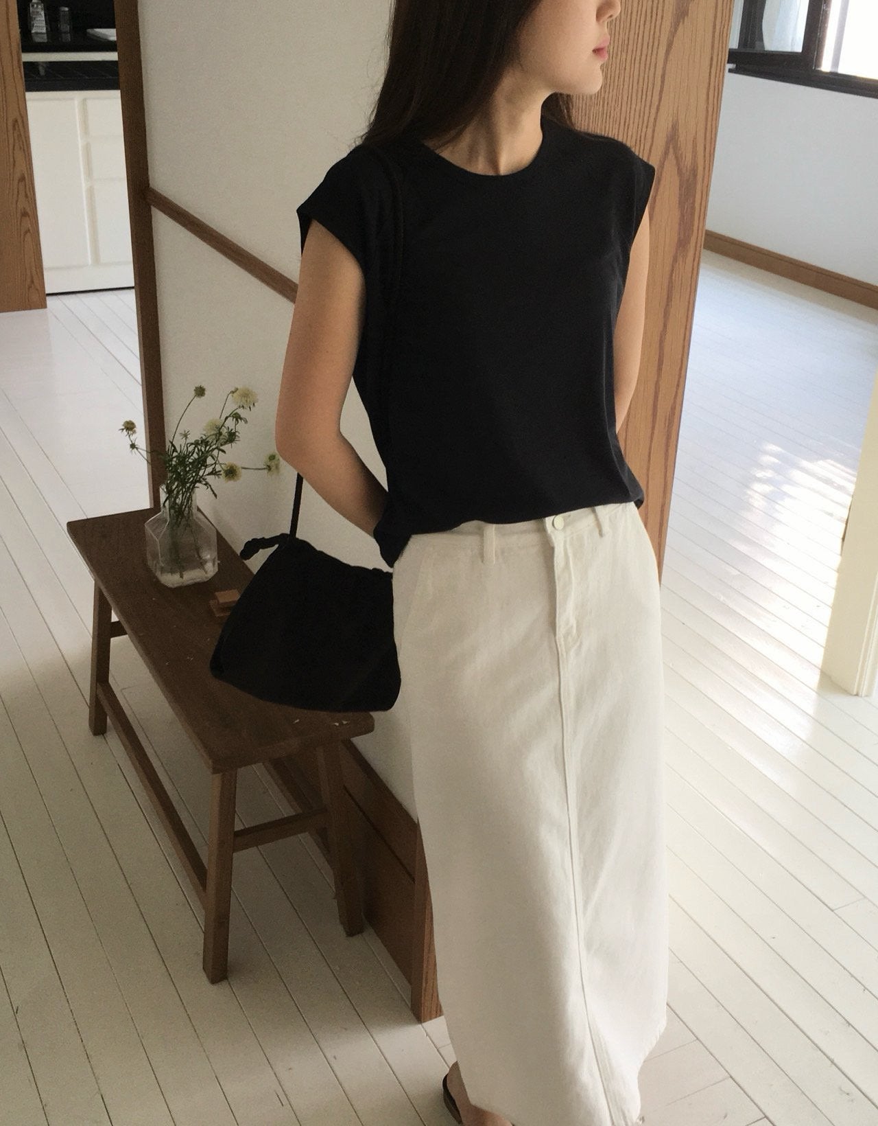 Linen Cap Sleeve Top
