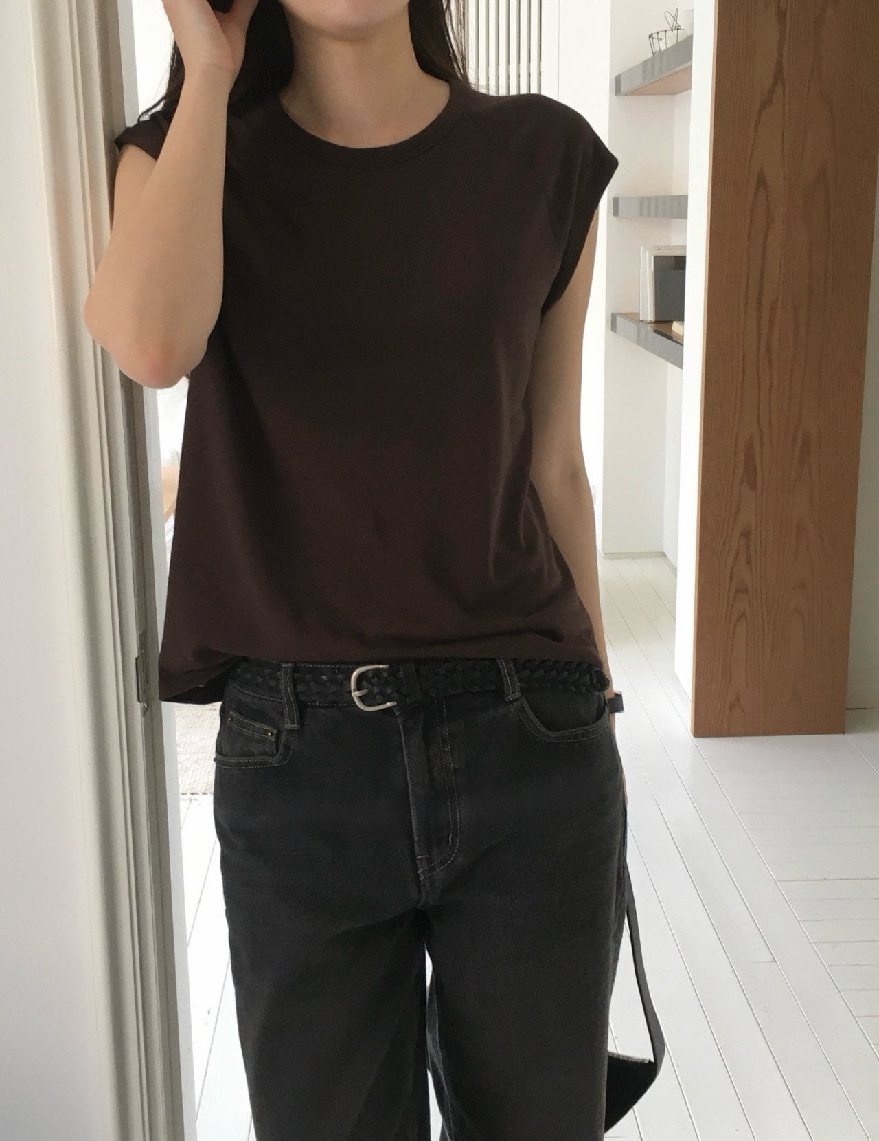 Linen Cap Sleeve Top