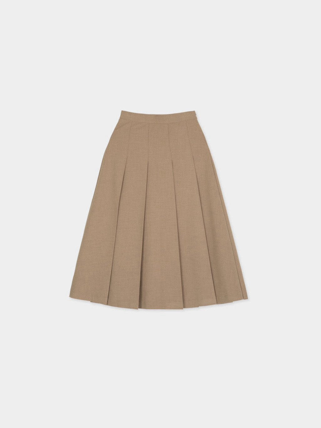 Wool Pleats Midi Skirt