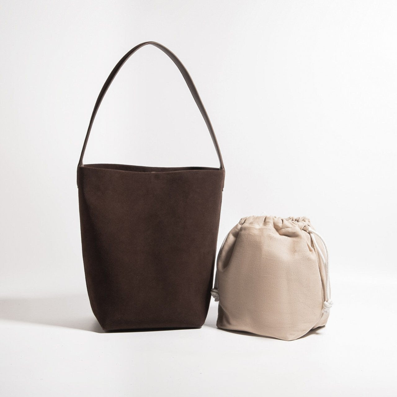 Suede Bucket Shoulder Bag