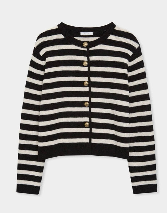 French Striped Cardigan