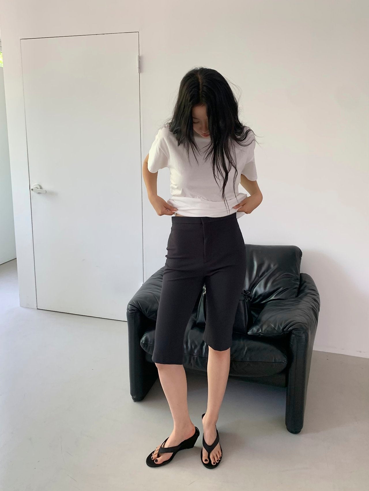 Back Slit Biker Pants