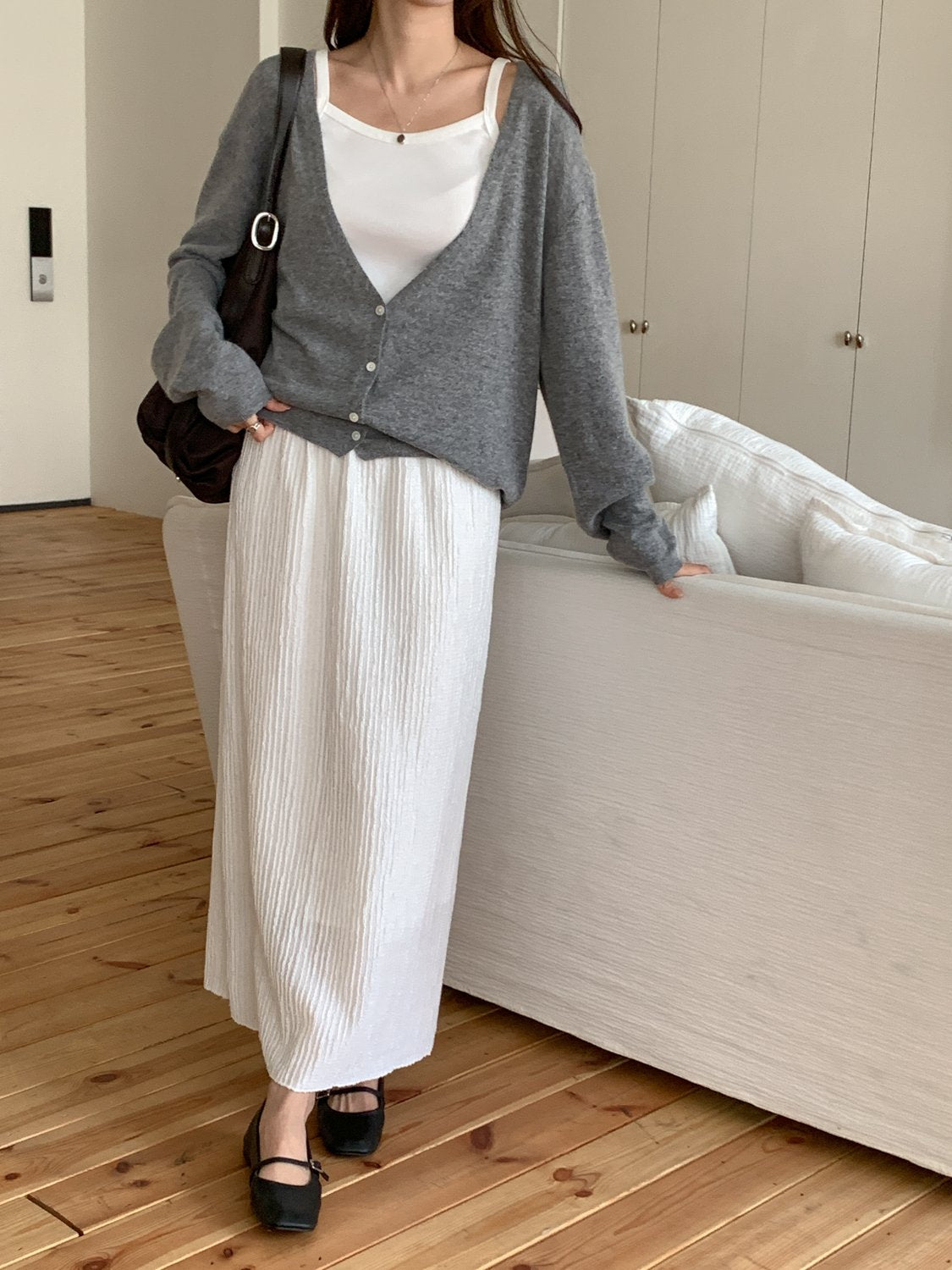 Deep V Cardigan