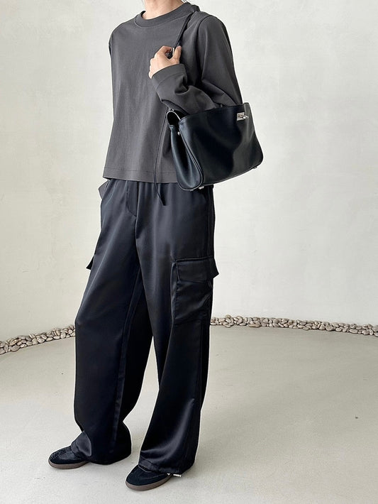 Satin Cargo Pants