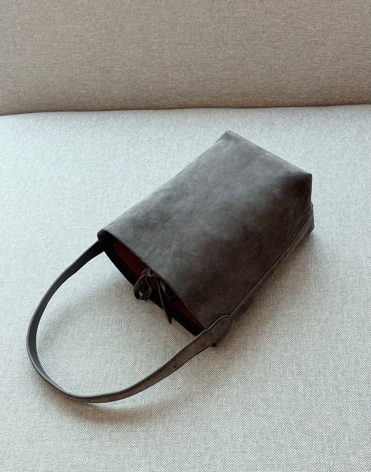 Suede Bucket Shoulder Bag