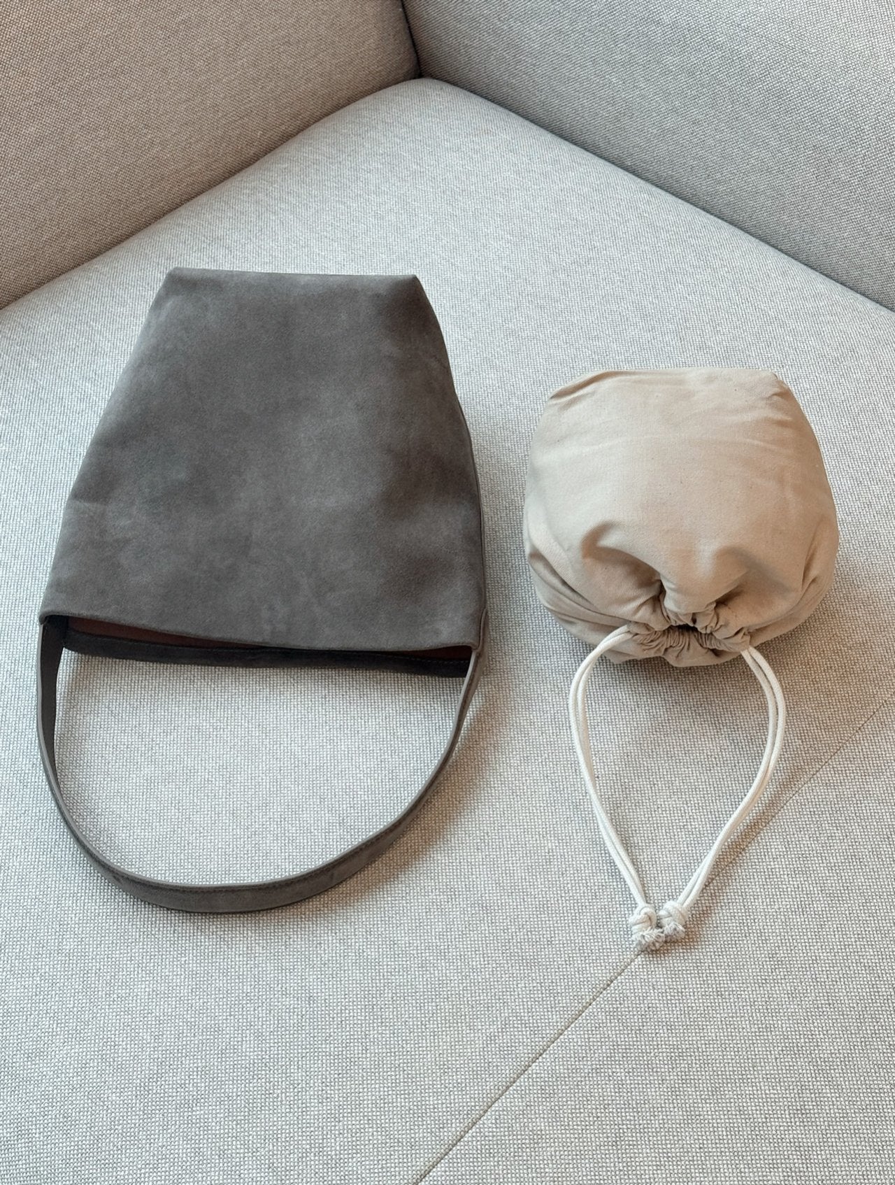 Suede Bucket Shoulder Bag