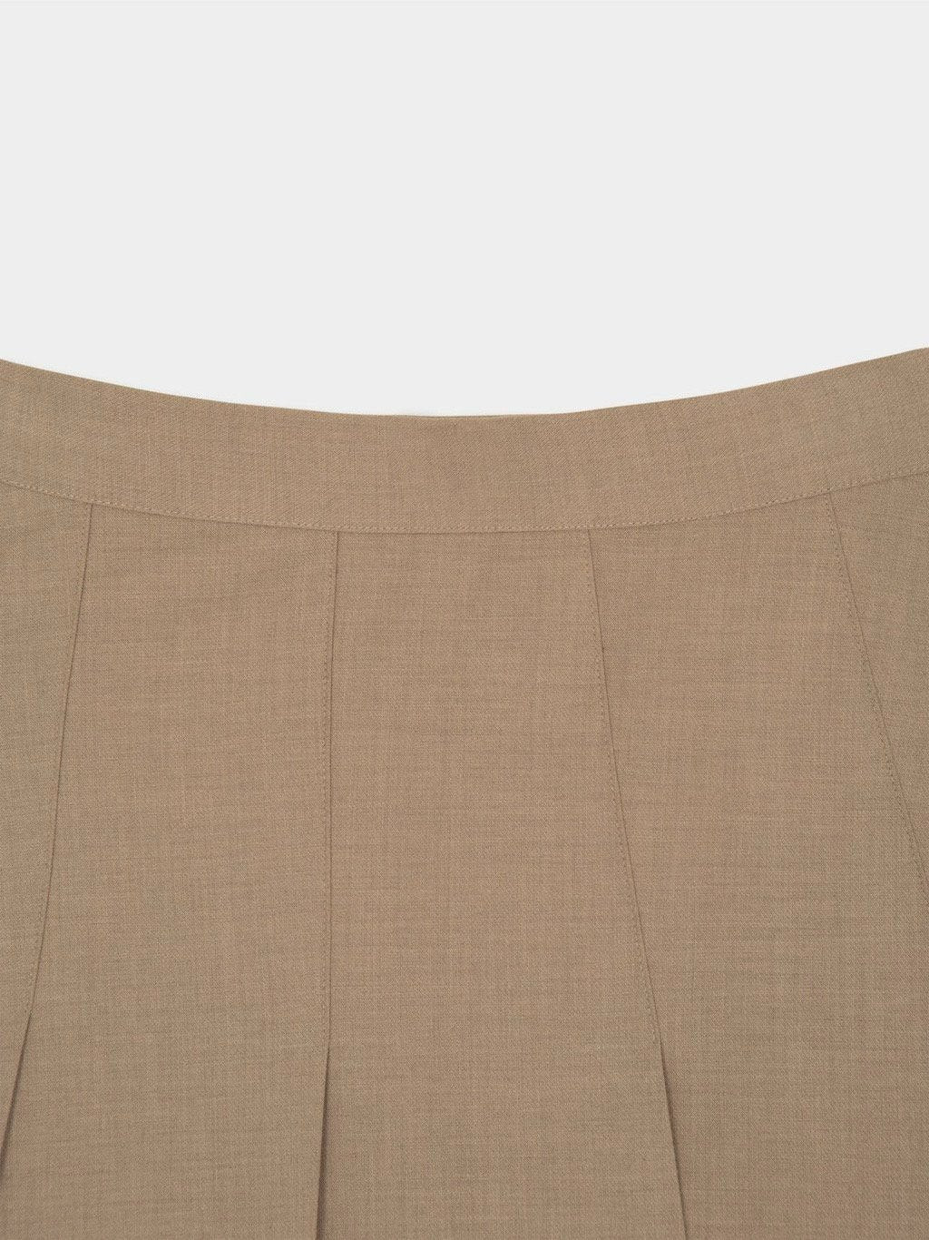 Wool Pleats Midi Skirt