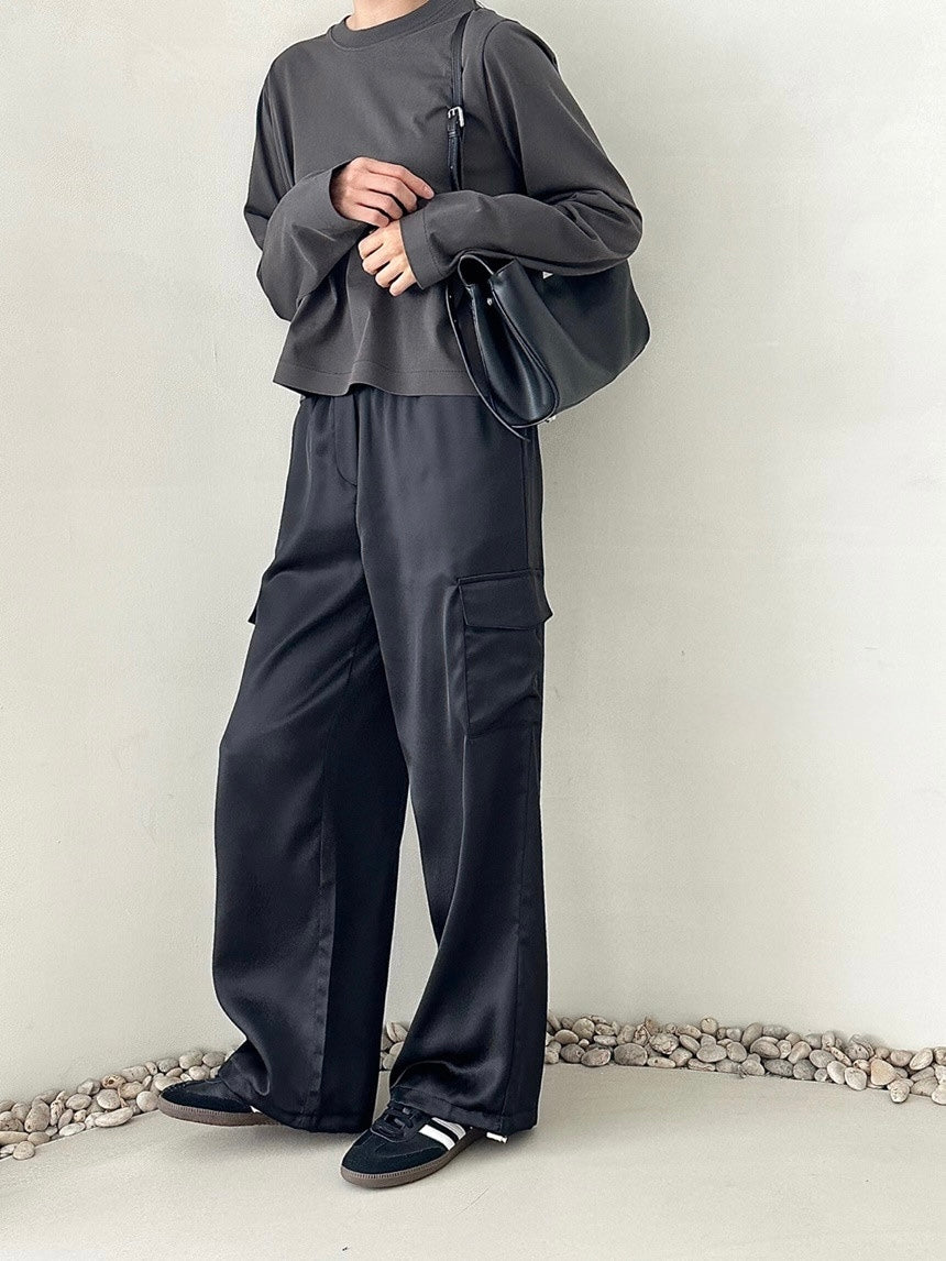 Satin Cargo Pants