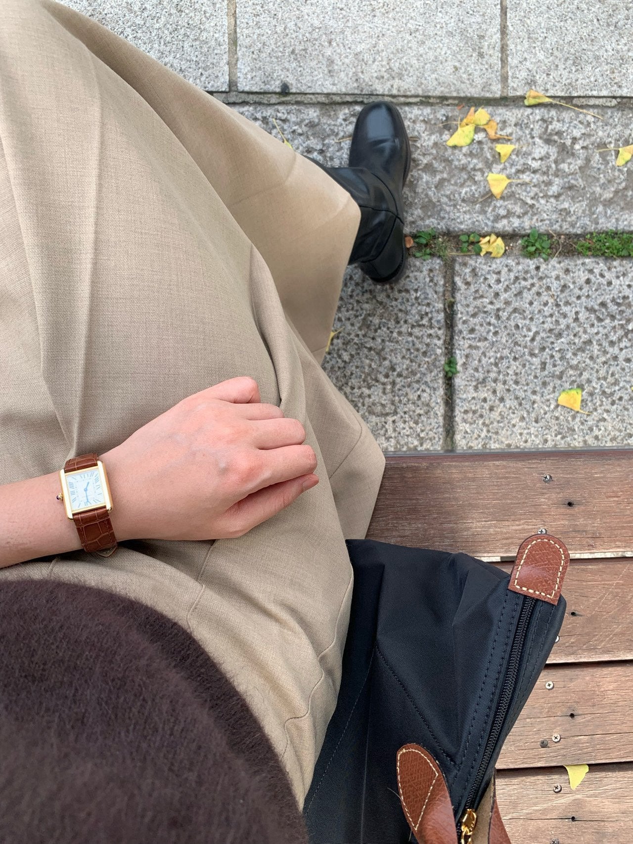 Wool Pleats Midi Skirt