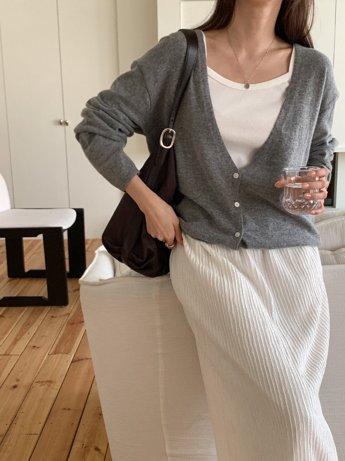 Deep V Cardigan