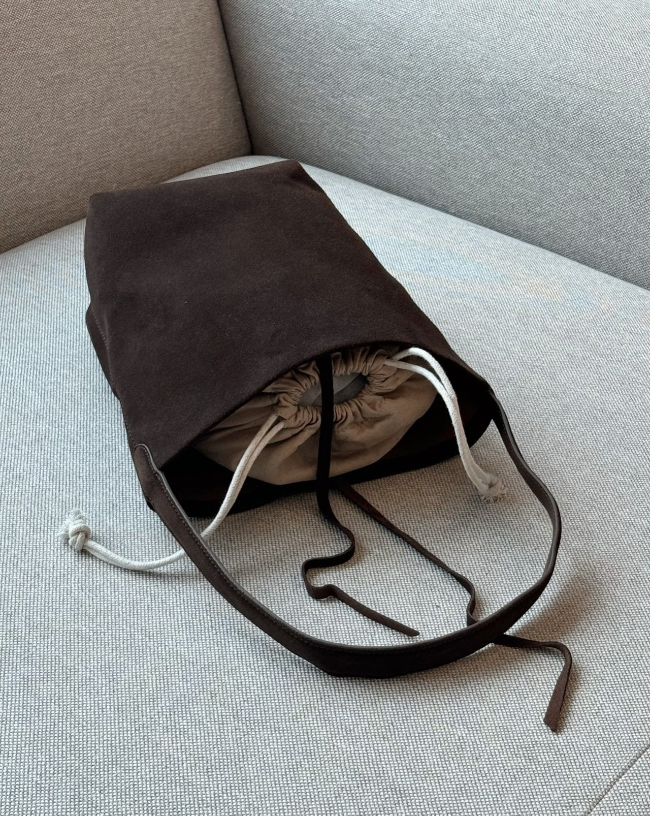 Suede Bucket Shoulder Bag