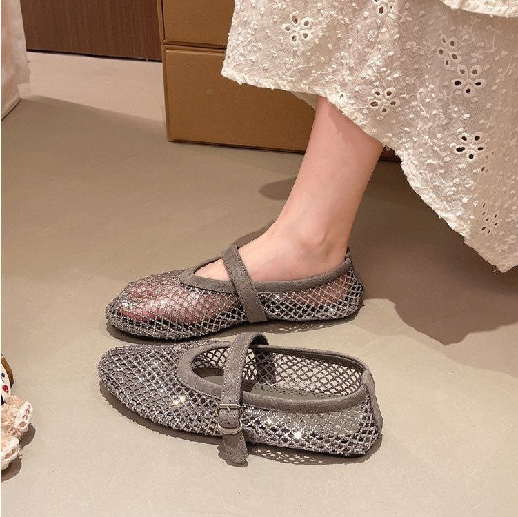 Rhinestone Mesh Flats