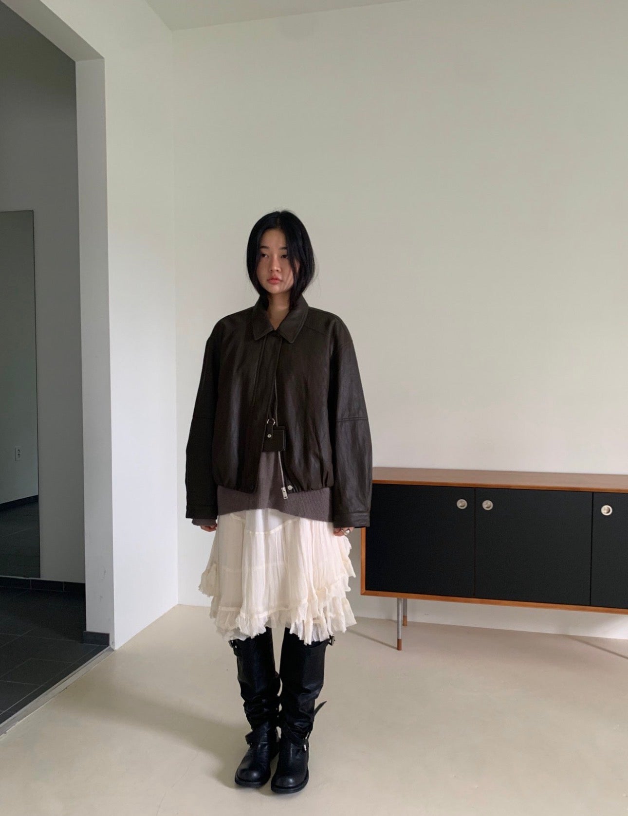Leather Bubble Jacket
