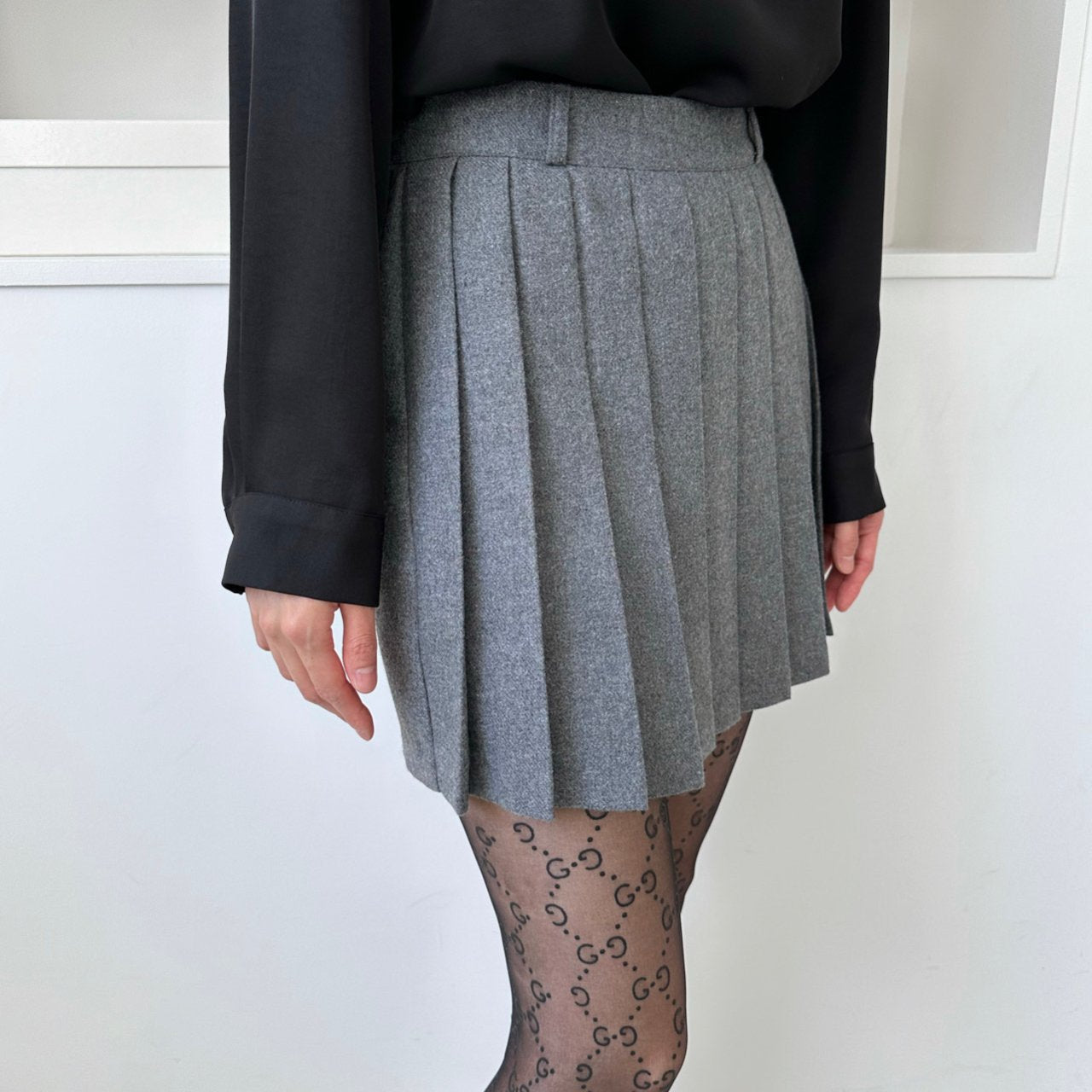 Wool Pleats Skirt