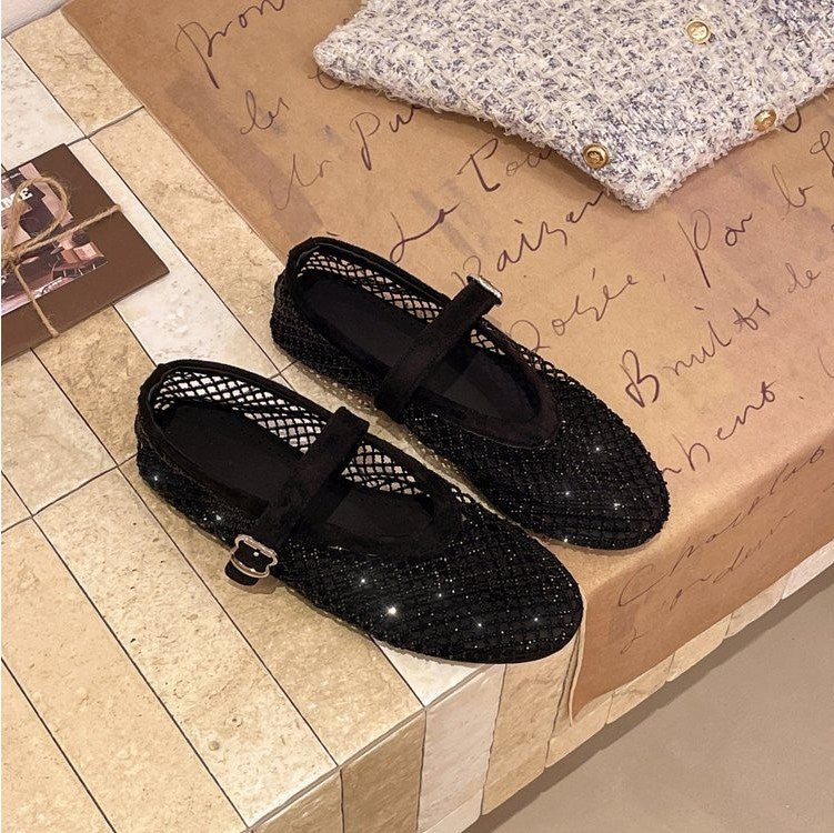 Rhinestone Mesh Flats