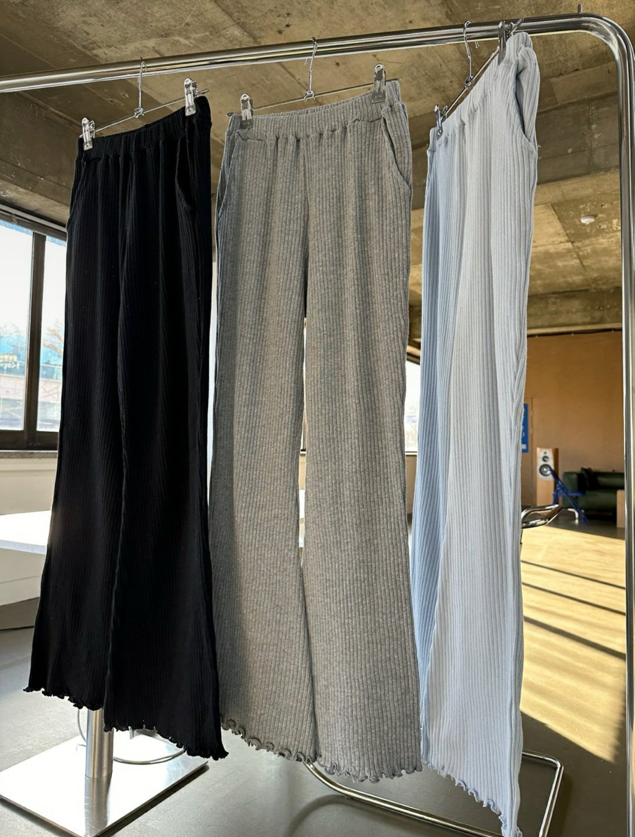 Ribbed Flare Pants