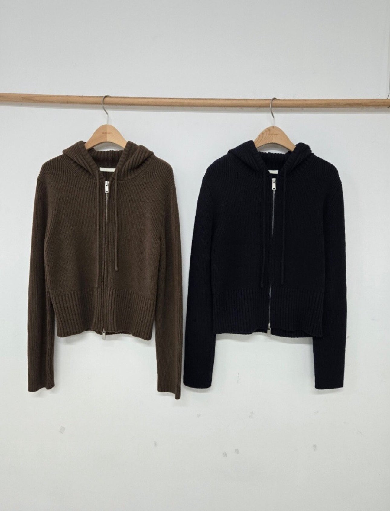 Knit Hood Zip Up