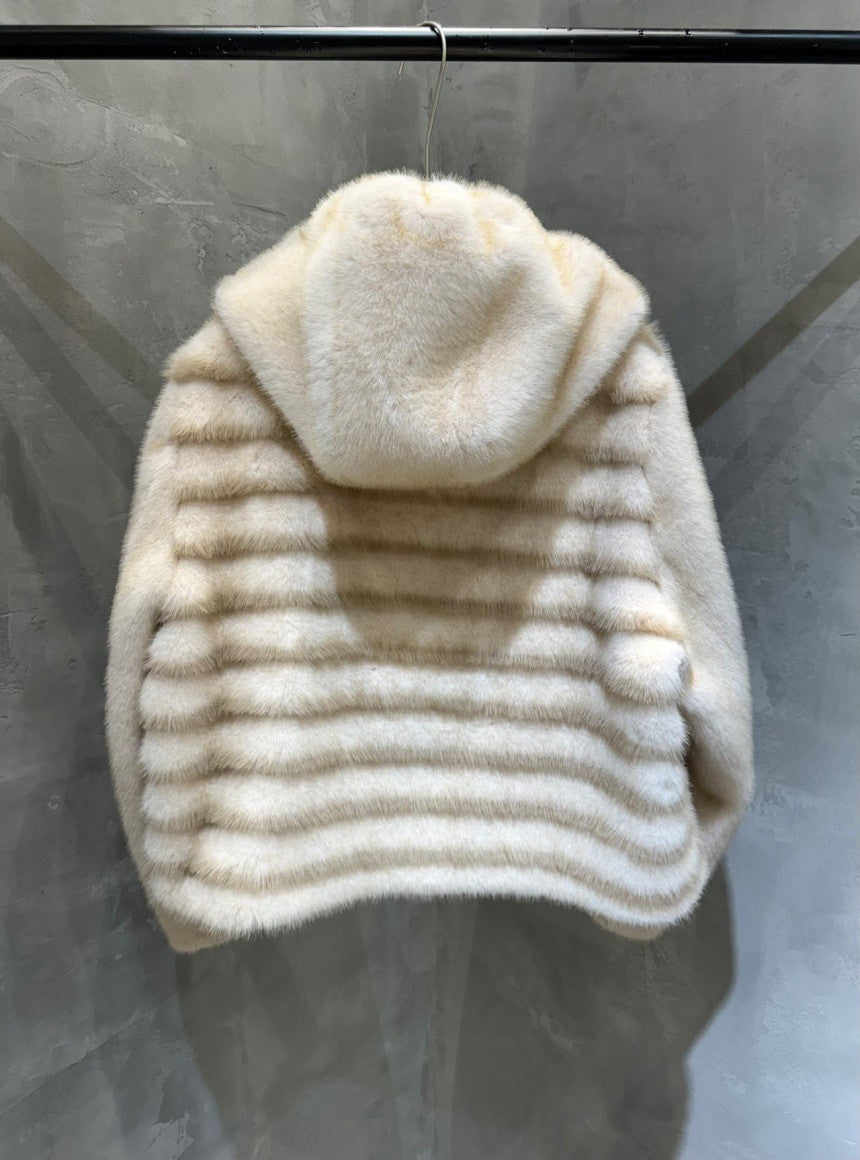 Faux Mink Hood Zip Up