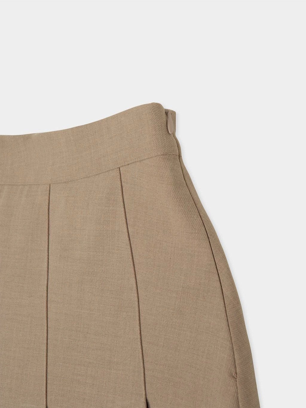 Wool Pleats Midi Skirt