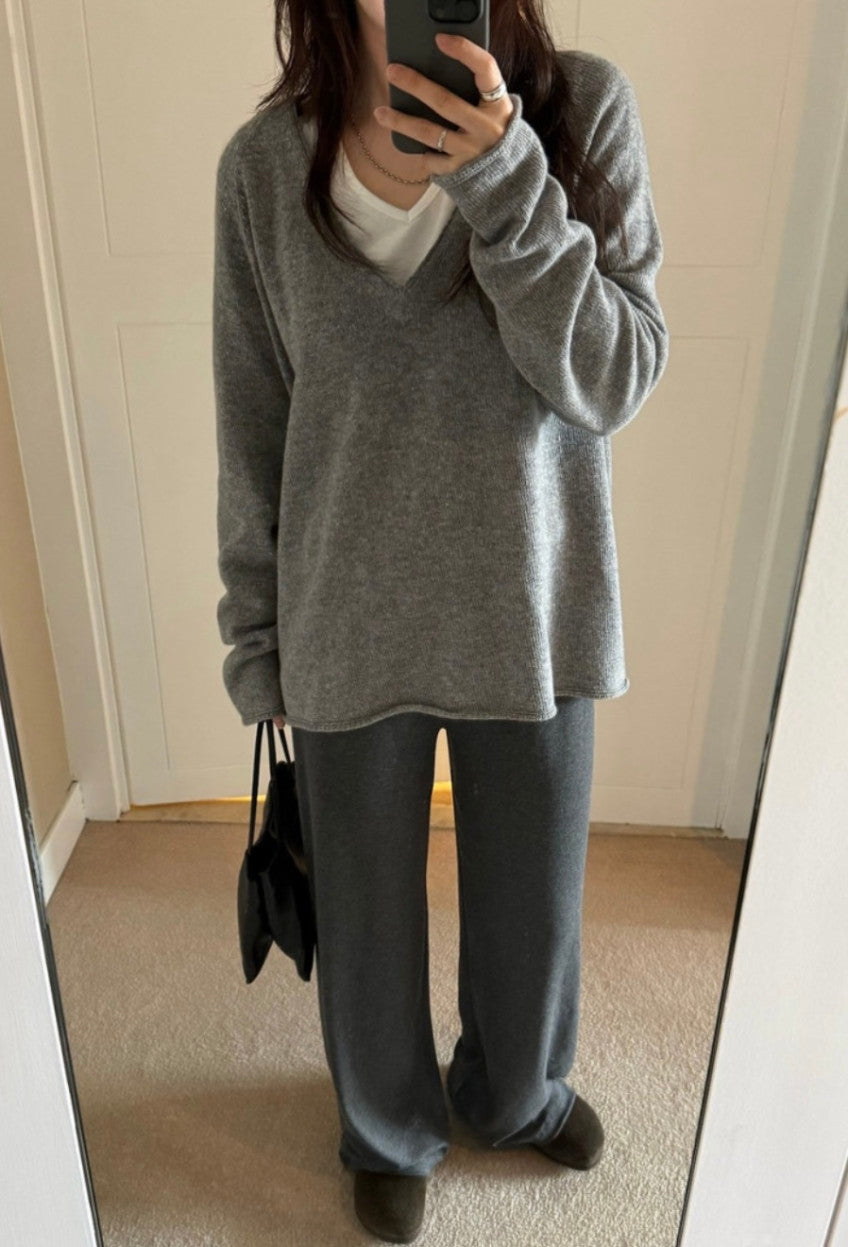 Deep V Cashmere Sweater