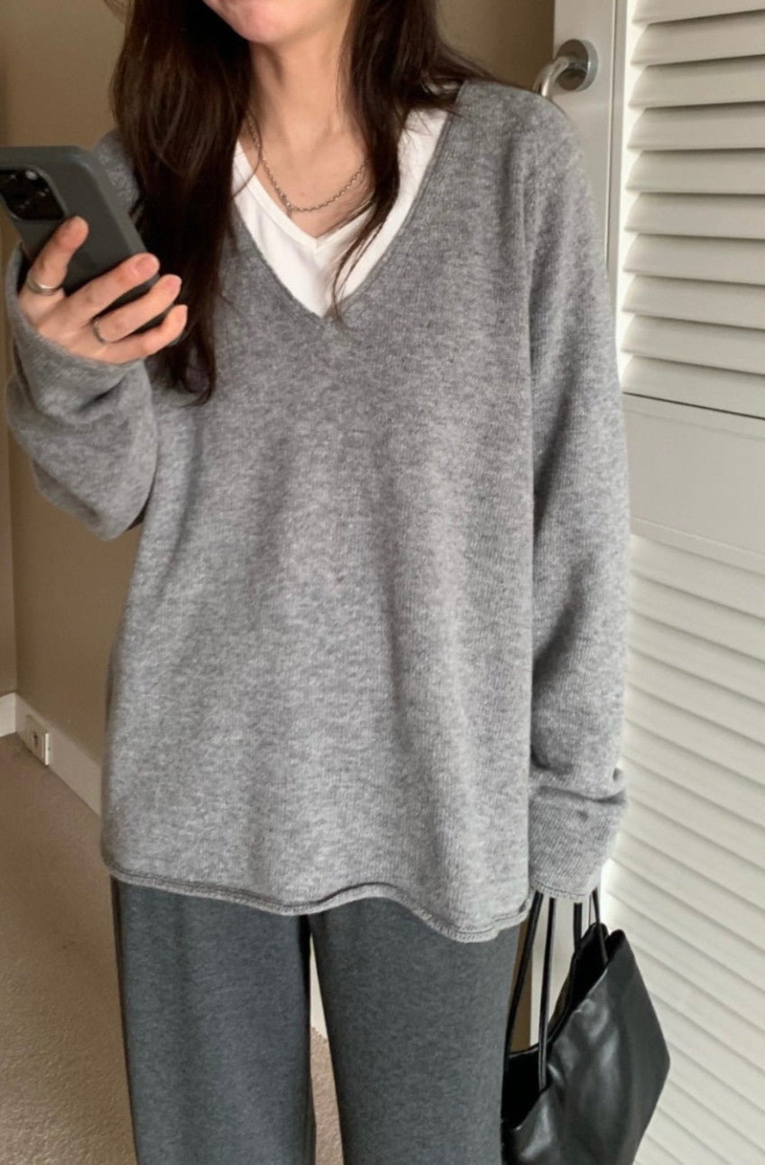 Deep V Cashmere Sweater