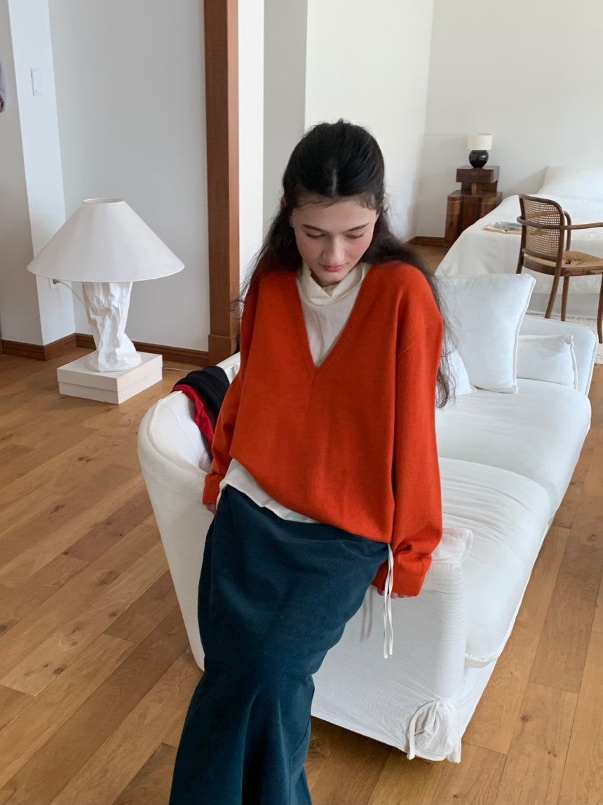 Deep V Sweater