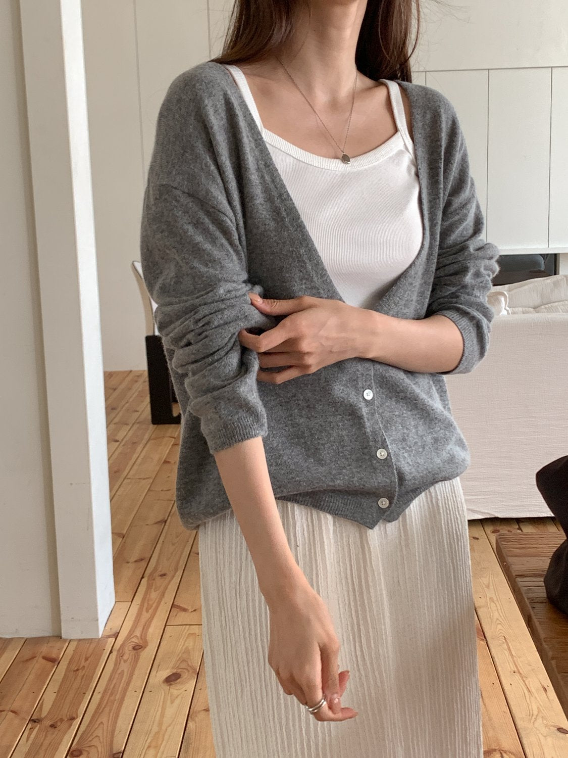 Deep V Cardigan