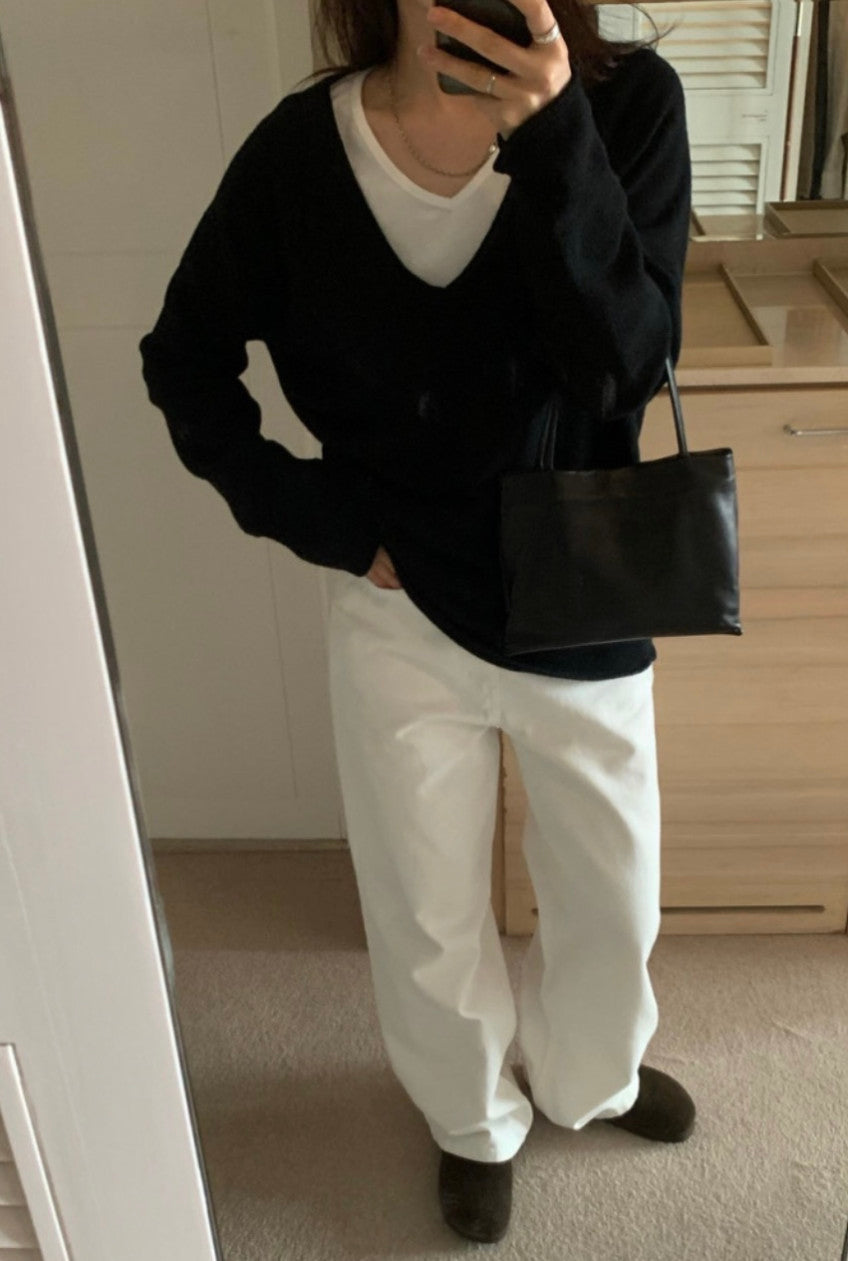 Deep V Cashmere Sweater