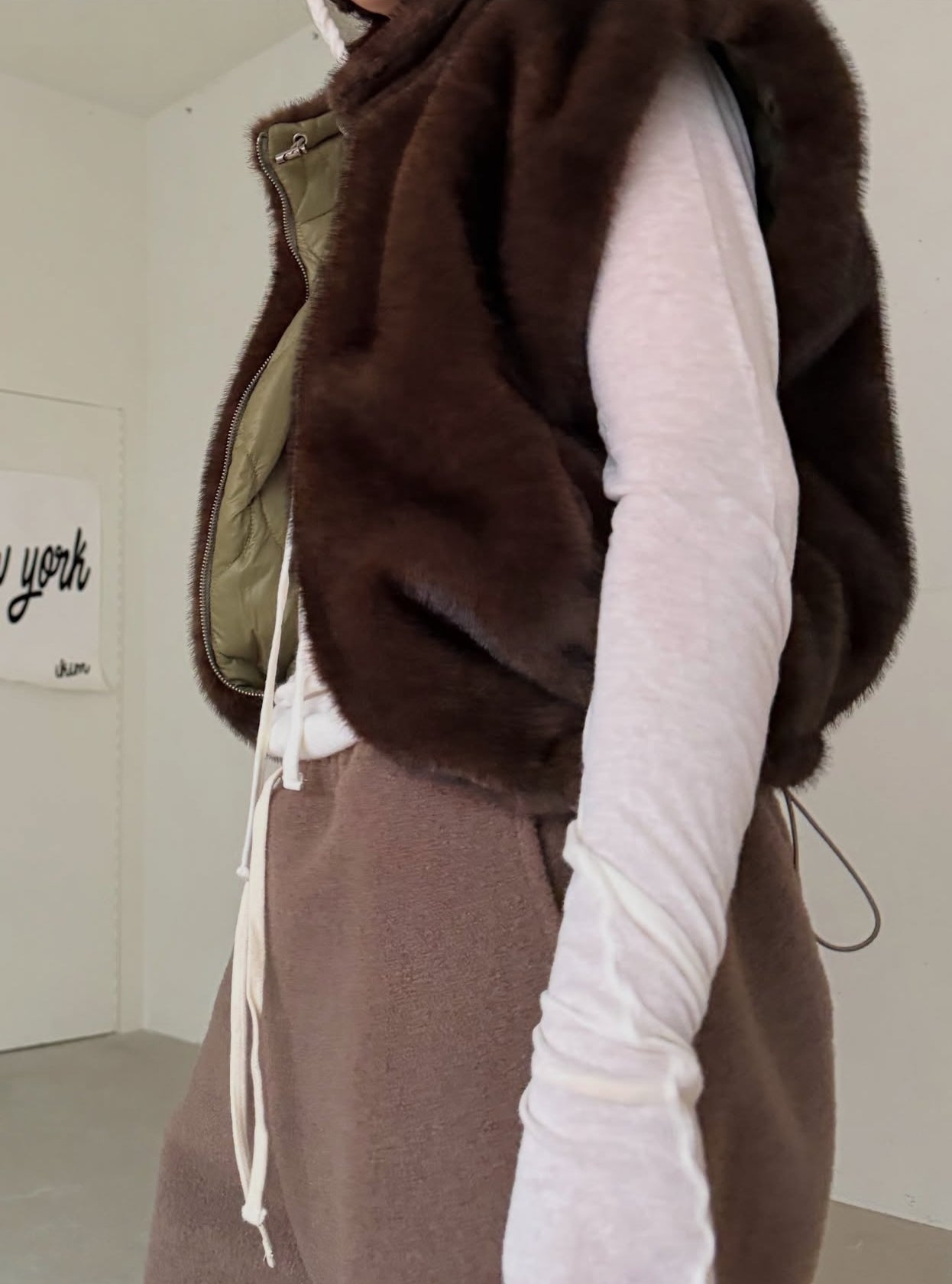 Reversible Cropped Mink Vest
